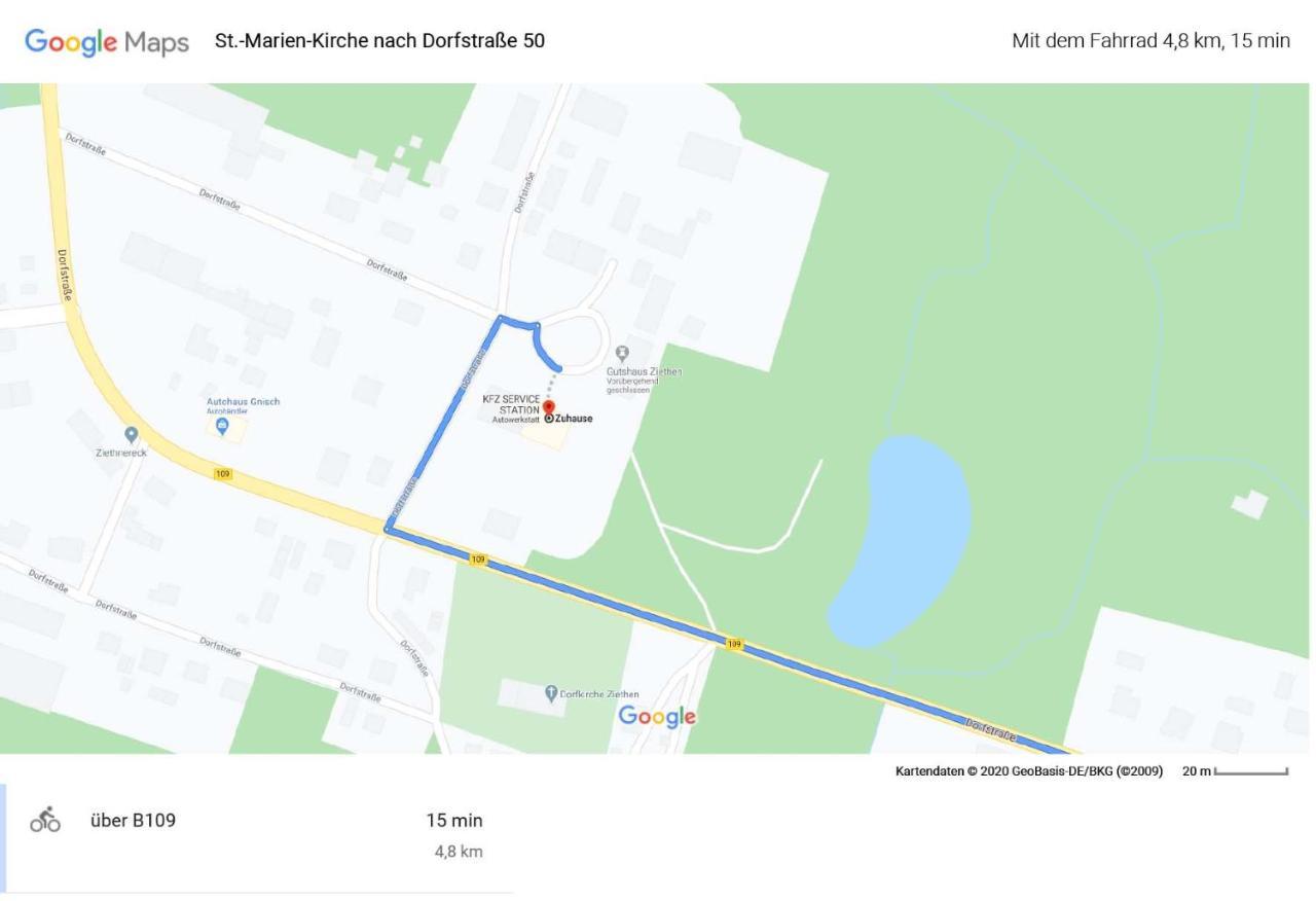 Ferienwohnung Kastanienblick Oder Parkblick, Oder Unser Radlerzimmer! Ziethen  Eksteriør billede